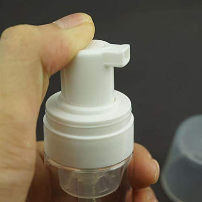 2-Piece Plastic Foamer Bottle Clear Pump Dispenser Mini Travel Size Foaming Soap Face Wash 1.7 Oz, No leaks!