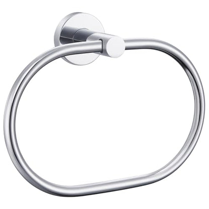 Angle Simple Towel Ring, Swivel Hand Towel Holder for Bathroom, Chrome | Heavy Duty Stainless Steel, Move Back & Forth, Screw Wall Mounted Kitchen Washcloth Dishrag Hanger Rack - color: Oval - Chrome
