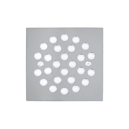4-1/4 Inch Square Screw-in Shower Drain Cover (Chrome) | Square 4.25-inch design, Thickened 304 stainless steel,replaceable grate with matching screws for bathroom floor drain - color: Chrome
