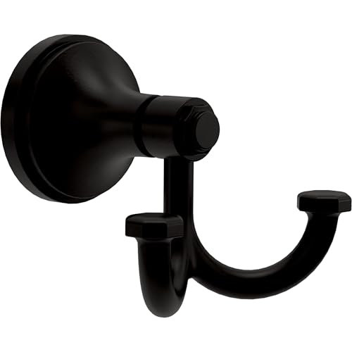 Franklin Brass Woodruff (1-Pack) Towel Hooks Matte Black Double Bathroom J Hooks Wall Mounted for Robes & Towels Hand Towel Hook Holder Kitchen, Bathroom Accessories WDRF35-MB - color: Matte Black