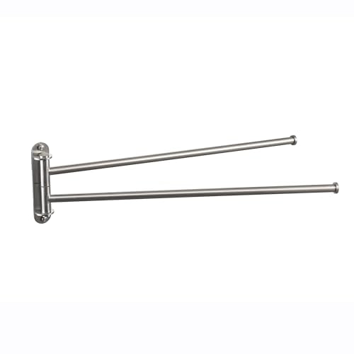 KES 19.5-Inch Bathroom Towel Rack, Swivel Towel Rack 2-Arm, Swing Out Double Towel Bar Wall Mounted, SUS304 Stainless Steel Brushed Finish, A2103S2L50-2 | SUS304 Stainless Steel, Swing-Out Design, 22 Lb Load Capacity, Anti-Drop End Caps, Includes Mounting