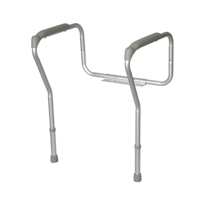 Toilet Safety Rails,Adjustable Safety Frame with Handles for Elderly,Handicap Non-Slip Bathroom Grab Bar with Padded Handles and Aluminum Frame(Size:57cm,Color:Gray)