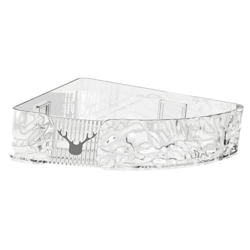FTVOGUE Wall Mount Corner Shelf, Premium PET Plastic Floating Shelf with Raised Guard Rails for Bathroom and Kitchen Storage