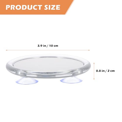 TOYANDONA 20x Magnifying Mirror with Suction Cup, Portable Round Edge Vanity Mirror Made of Plastic and Glass, for Bathroom and Makeup Use, Compact Design with 100mm Diameter