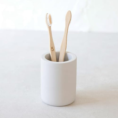 Drying Stone Toothbrush Holder, Diatomite Toothbrush Holders for Bathroom, Quick Drying Electric Toothbrush & Toothpaste Holder Cup, Diatomaceous Earth Bathroom Sink Organizer (Light Grey) - color: Light Grey