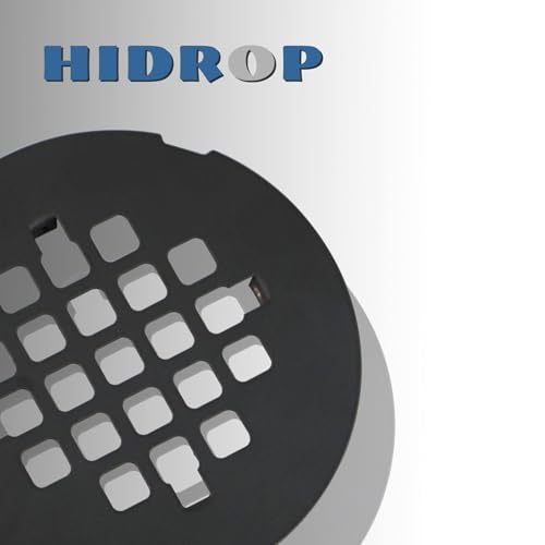 HIDROP Matte Black Snap-in Shower Floor Drain Cover, 4-1/4" OD Round Grid | Stainless Steel Drain Cover,Shower Drain Cover Replacement,Hair Catcher,Easy-to-Install,4.25 inch Round Shower Drain Strainer - color: Black