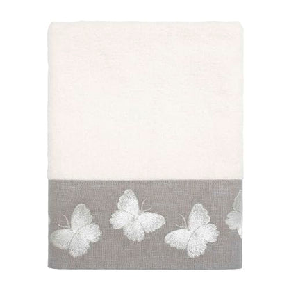 Avanti Linens - 3pc Towel Set, Soft & Absorbent Cotton Towels (Yara Collection, White) - color: Yara White, size: 3 Pack Towels