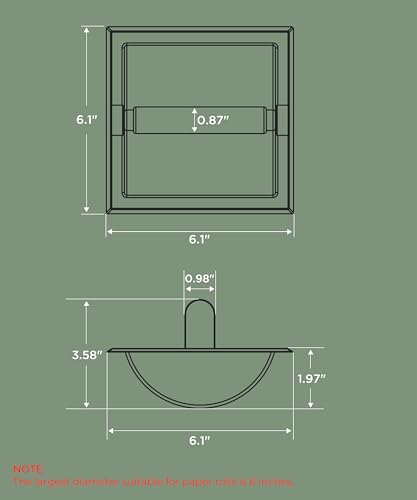 FORIOUS Recessed Toilet Paper Holder for Mega Rolls, Oil Rubbed Bronze | Stainless Steel Tissue Roll Holder Wall Mount for Bathroom Space-Saving Design, in Wall Toilet Paper Dispenser Insert - color: Oil Rubbed Bronze