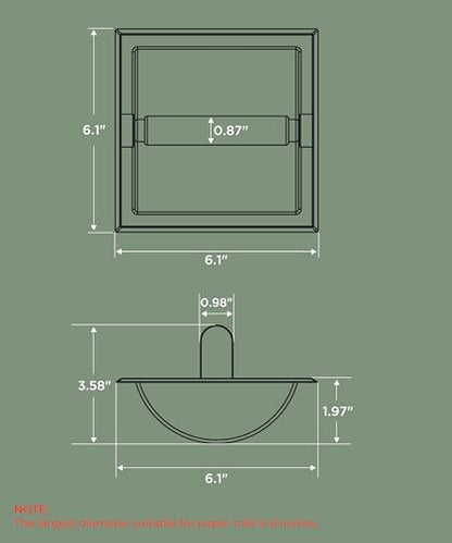 FORIOUS Recessed Toilet Paper Holder for Mega Rolls, Oil Rubbed Bronze | Stainless Steel Tissue Roll Holder Wall Mount for Bathroom Space-Saving Design, in Wall Toilet Paper Dispenser Insert - color: Oil Rubbed Bronze