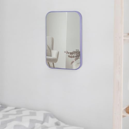 2Pcs Table Desk Vanity 8-Inch Makeup Mirror, Simple Portable Travel Mirror with Stand, Standing and Wall Hanging Dual-use Purple - color: 2pcs-purple