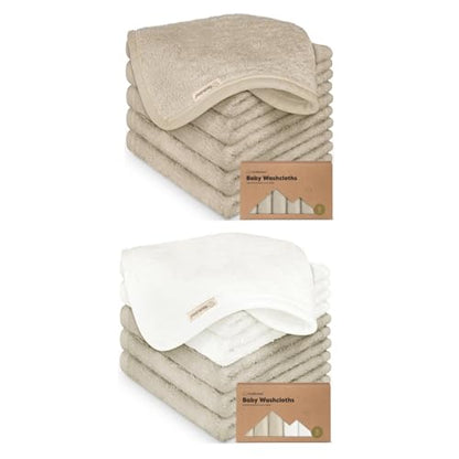KeaBabies 6-Pack Soft Baby Washcloths - Kids, Newborn Bath Towels, Infant Shower, Toddler Reusable Face Towel, Gentle on Skin, Face Wash Cloths for Babies, 10x10
