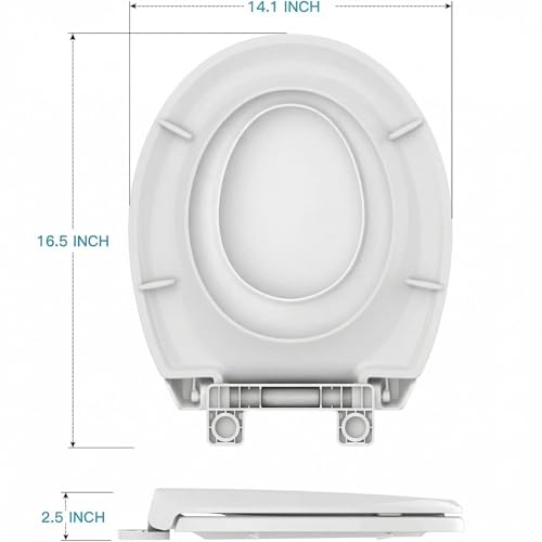Toilet Seat, Round Toilet Seat with Toddler Seat Built in, Potty Training Toilet Seat Round Fits Both Adult and Child, with Slow Close and Magnets- Round - color: White, size: Round, style: With Toddler Seat