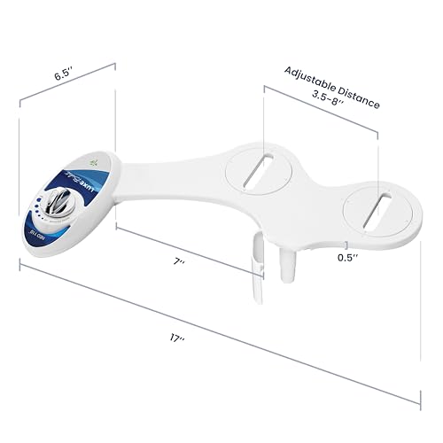 LUXE Bidet NEO 110 - Non-Electric Bidet Attachment for Toilet Seat, Blue | Single Nozzle, Adjustable Water Pressure, Rear Wash - color: Blue