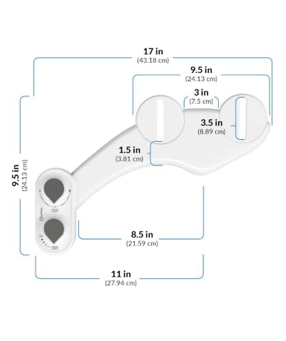 CLEAR REAR Bidet Attachment for Toilet Seat - Non-Electric with Self Cleaning Dual Nozzles, Leak Proof Connectors, Adjustable Water Spray, Rear & Feminine Wash - Hygienic Bathroom Upgrades - color: C. White