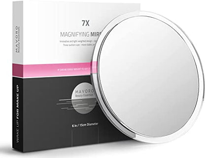 6" Magnifying Makeup Mirror with 3 Strong Suction Cups,Portable Travel(7X) - color: 7x