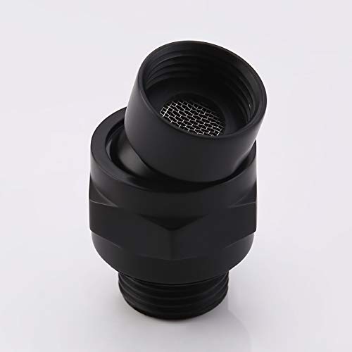 KES Shower Head Swivel Ball Joint Shower Connector Adapter Brass Adjustable | Shower Arm Extension Universal Component Matt Black, PSB101-BK - color: Matte Black