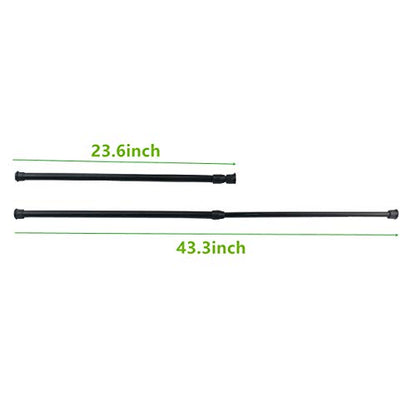 Tension Rods, 4 Pack Adjustable Spring Steel Cupboard Bars Tension Curtain Rod Shower Rod (23.6-43.3 Inches, Black) - color: Black, size: 23.6-43.3 inch