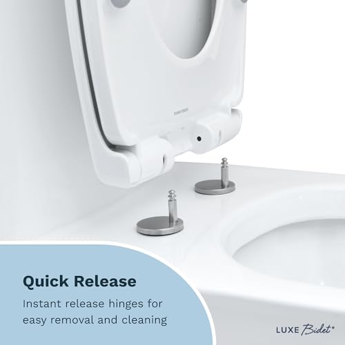 LUXE TS1008R Slow Close Round Comfort Fit Toilet Seat, White | with Slow Close, Quick Release Hinges, and Non-Slip Bumpers - size: Round