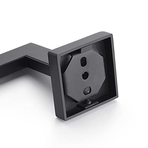 Miyili Matte Black Hand Towel Ring, Stainless Steel Bathroom Towel Holder Square Towel Holder Kitchen Towel Hanger Wall Mount, D06B - color: Matte Black