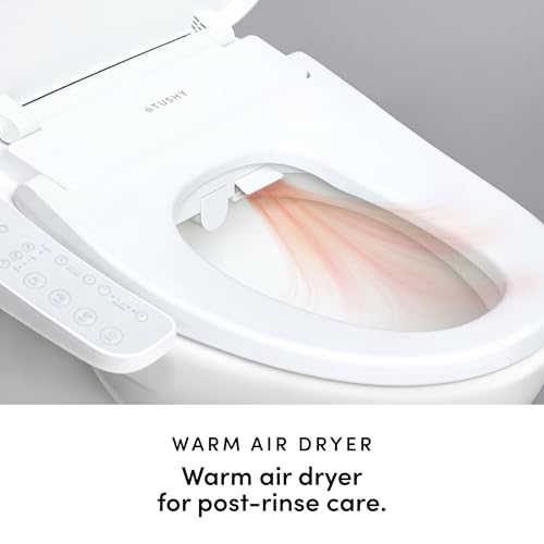TUSHY Cloud Electric Bidet Heated Toilet Seat, Elongated | Instant Warm Water, Adjustable Air Dryer, Self-Cleaning Nozzle and Filter, Night Light, Soft-Close Lid, GFCI Outlet Required - style: Cloud Elongated Bidet Seat