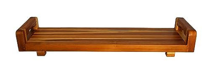 EcoDecors, 29 inch, with LiftAid Handles, Bath Tray for Tub, Bath Tub Tray Wood, Bathtub Table, Caddy for Bathtub in Natural Teak - style: 29"- LiftAid Handles