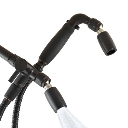 High Sierra® Lead-Free Metal 3-way Combo Shower Kit. Built in Diverter Valve Effortlessly Diverts Flow from the Fixed Shower Head to the Handheld and back - Ultra Low Flow 1.5 GPM-Oil Rubbed Bronze - color: Oil Rubbed Bronze, size: 1.5 GPM