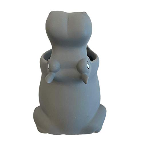 Lily’s Home-Kids Toothbrush Holder Toothbrush Organizer – Durable Silicone Animal Tooth Brush Holder – Easy to Clean Toothbrush and Toothpaste Holder – Baby Toothbrush Holders for Bathrooms-Hippo - color: Hippo