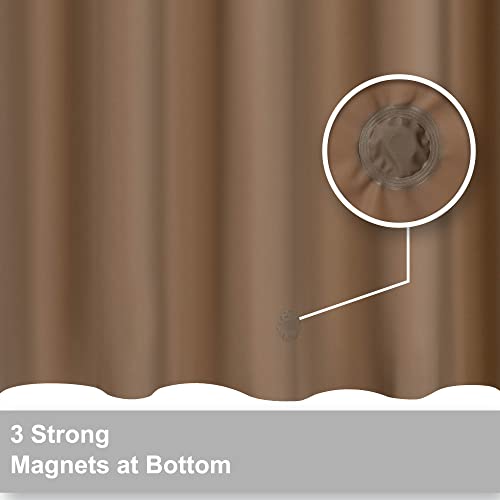 Barossa Design Brown Shower Curtain Liner Standard Size | Premium PEVA, BPA & PVC Free, No Chemical Smell, Metal Grommets, Lightweight Shower Curtain with 3 Magnets for Bathroom - color: Brown, size: 72"W x 72"L (Pack of 1)