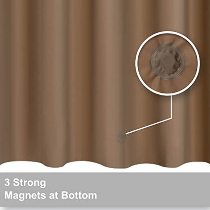 Barossa Design Brown Shower Curtain Liner Standard Size | Premium PEVA, BPA & PVC Free, No Chemical Smell, Metal Grommets, Lightweight Shower Curtain with 3 Magnets for Bathroom - color: Brown, size: 72"W x 72"L (Pack of 1)
