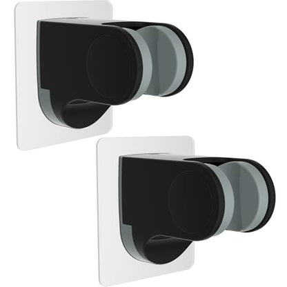 Hibbent 2 Pack Shower Head Holder - Strong Adhesive Wall Mount, Height Adjustable, No Drilling - Matte Black - size: 2 Pack, style: Matte Black