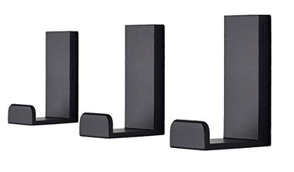 Coat Hooks Wall Mounted Towel Holder Robe Hanger 3 Pack Black | Heavy Duty Sturdy Solid Anodized Aluminum for Bathroom Kitchen Office Farmhouse Mudroom Garage