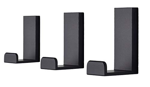 Coat Hooks Wall Mounted Towel Holder Robe Hanger 3 Pack Black | Heavy Duty Sturdy Solid Anodized Aluminum for Bathroom Kitchen Office Farmhouse Mudroom Garage