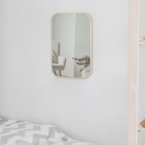 2Pcs Table Desk Vanity 8-Inch Makeup Mirror, Simple Portable Travel Mirror with Stand, Standing and Wall Hanging Dual-use Beige - color: 2pcs-beige