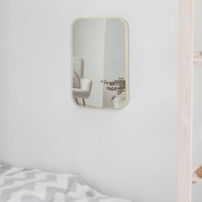 2Pcs Table Desk Vanity 8-Inch Makeup Mirror, Simple Portable Travel Mirror with Stand, Standing and Wall Hanging Dual-use Beige - color: 2pcs-beige
