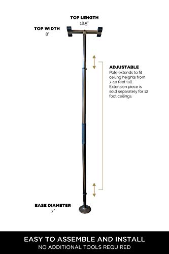 Sure Stand Straight Pole, Elderly Tension Mounted Floor to Ceiling Transfer-Pole, Bathroom Safety Assist Grab Bar and Stability Rail, Deep Bronze - color: Deep Bronze, size: Sure Stand Straight Pole