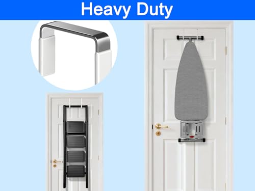 Single Over Door Steel Hooks 10 Pack Fit 1-3/8" Door 5.5" White | Plastic Coated Rubber Feel Towel Rack Robe Coat Shoe Wreath Hanger No Damage No Scratch for Bathroom Heavy Duty Thin Top