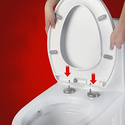 Quick Release Toilet Seat with Soft Close Mechanism, Universal Bathroom Toilet Lid with Removable Hinges, U Shape