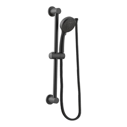 Moen Matte Black Eco-Performance 4-Spray Pattern Detachable Handheld Showerhead with 69-Inch-Long Hose and 30-Inch Slide Bar, 3669EPBL - color: Matte Black