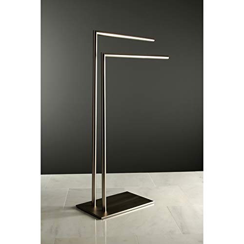 Kingston SCC8328 Pedestal 2-Tier Towel Rack, Brushed Nickel - color: Brushed Nickel