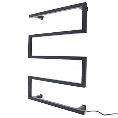 Electric Towel Warmer,90W Black Stainless Steel Towel Warmer Rack,Wall Towel Drying Rack,Wall Mounted Heated Towel Rack for Bathroom(31.5x23.6x4.7Inches)