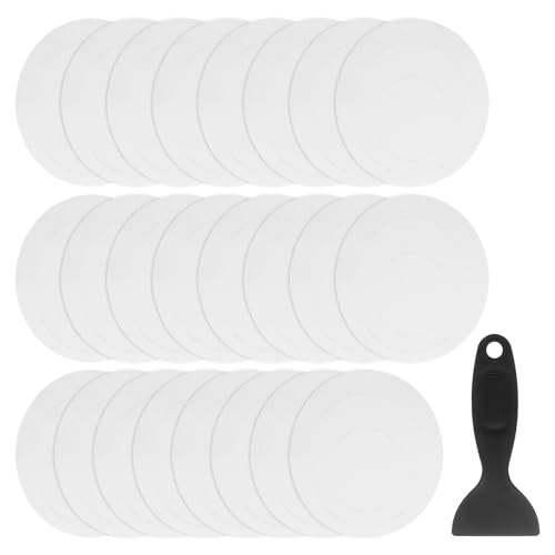 HARFINGTON 24pcs Non Slip Bathtub Stickers Bath Shower Floor 4" Anti-Slip Adhesive Sticker Tape Oval Style Decals with Scraper for Bathroom Kitchen Bathtub Treads Stairs, Transparent - color: Transparent