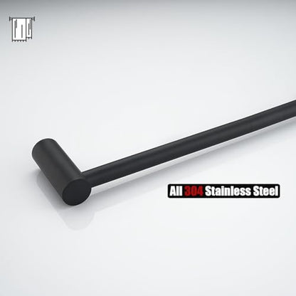 JQK Towel Bar Black, 14.5 Inch 304 Stainless Steel Thicken 0.8mm Towel Rack Bathroom Wall Mount, Useable Length 12 Inch, TB610L12-PB - color: Black, size: 14.5 Inch