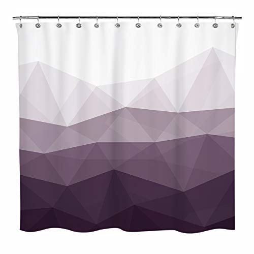 Sunlit Designer Shower Curtain, Popular Shower Curtain, Ombre Purple Fabric Shower Curtains for Bathroom Decor, Contemporary Bathroom Curtains, Purple - color: Purple, size: 72"W x 72"L (Pack of 1)