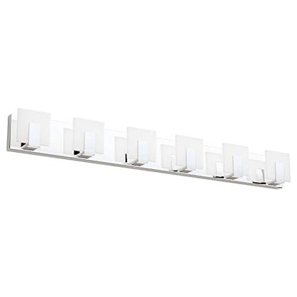 Aipsun 6 Lights Dimmable Modern LED Bathroom Vanity Light Acrylic Stainless Steel Chrome Up and Down Bathroom Wall Light Over Mirror(White Light 6000K) - size: 6 Lights