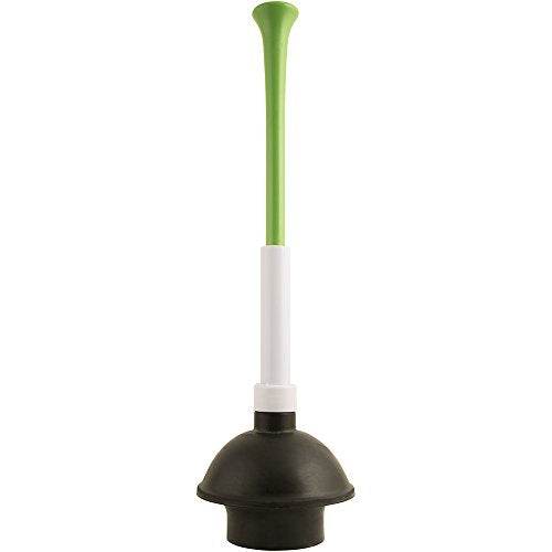 PlumbCraft 14-18-in. Stow-Away Plunger with Adjustable Handle 7503500, Heavy Duty Toilet Plunger for Households, Ergonomic Plunger to Unclog Toilet, Toilet Bowl Plunger with Ergonomic Handle - color: White Adjustable Plunger
