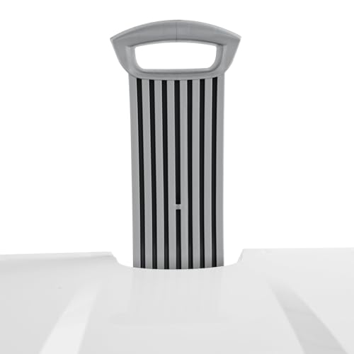 2-Bushel Rolling Plastic Laundry Basket with Wheels & Lid, White | Heavy-duty build, retractable pull handle, ideal for dorm rooms & apartment laundry storage