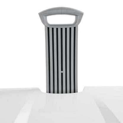 2-Bushel Rolling Plastic Laundry Basket with Wheels & Lid, White | Heavy-duty build, retractable pull handle, ideal for dorm rooms & apartment laundry storage