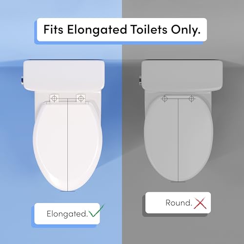 TUSHY Elongated Toilet Seat with Soft-Close, Fits All Bidet Attachments | Basic Install 6 Minutes, Quick-Release for Easy Cleaning, Non-Slip Pads
