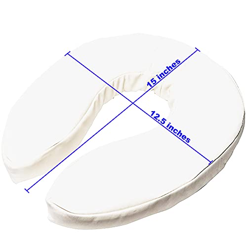 PCP Raised Toilet Seat Cushion, 2" High Padded Comfort Support, Universal Fit, Portable with Adjustable Fastening Straps