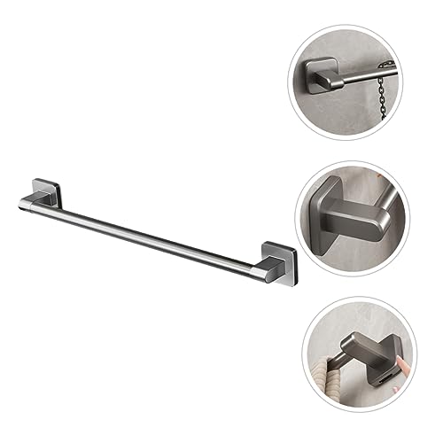 Heavy Duty Metal Towel Hanger Adhesive Towel Bar Bathroom Wall Rack Multi-use Slipper Drying Rack Easy Install - size: 40X6X6CM